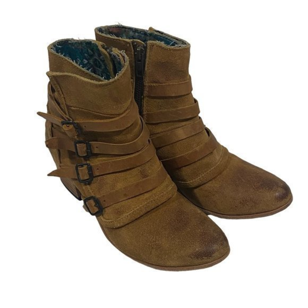 Freebird by Steven Weson Distressed Leather Bootie